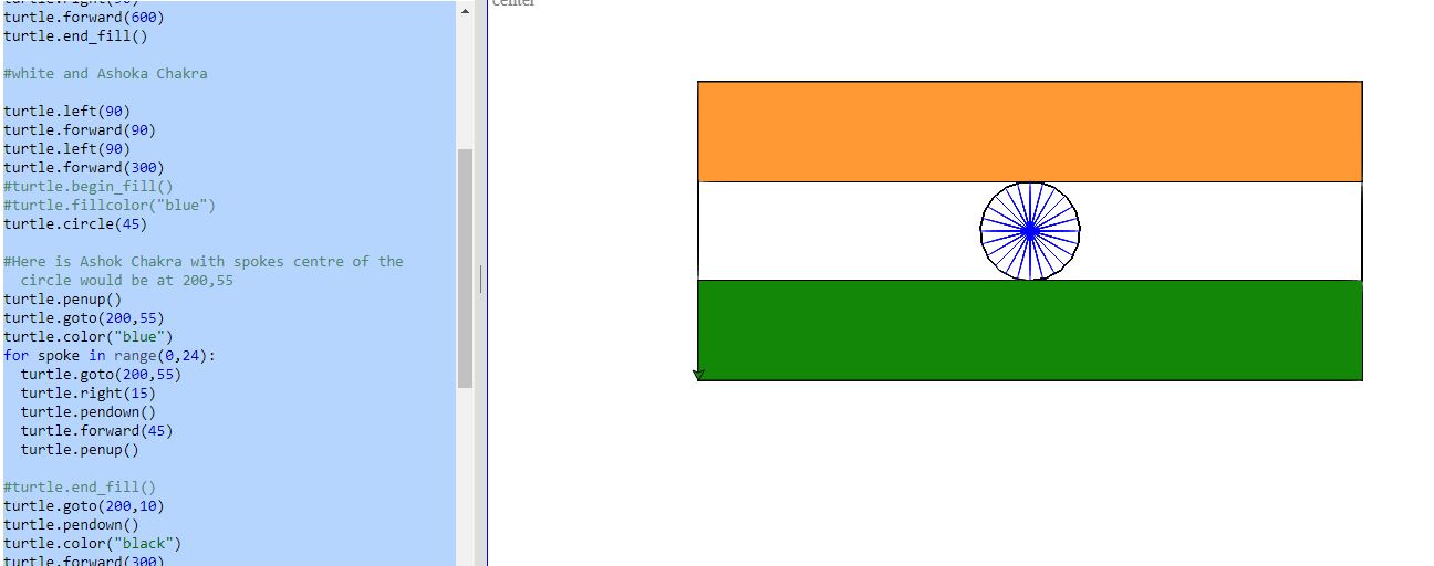 Python – Draw India Flag using Python Turtle Graphic Module | BI ...